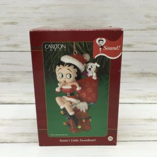 2001 Carlton Cards Christmas Ornament Betty Boop Santa 