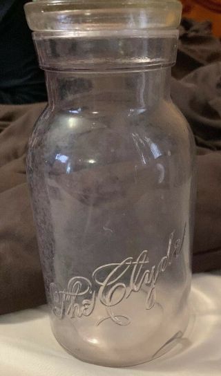 “the Clyde” Mason Jar Antique Clear Glass