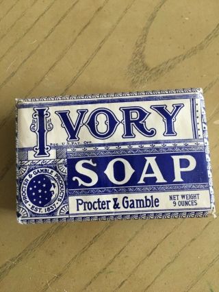 Vintage Antique Commemorative Ivory Soap Bar Proctor & Gamble Advertising