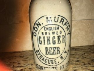 Ginger Beer Bottle CON.  MURPHY ENGLISH BREWED Syracuse NY Stoneware Stone RARE 2