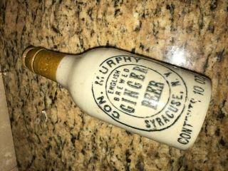 Ginger Beer Bottle CON.  MURPHY ENGLISH BREWED Syracuse NY Stoneware Stone RARE 5