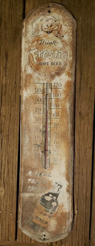 36 " Frostie Root Beer Thermometer Vintage Sign Antique Advertising 1950s