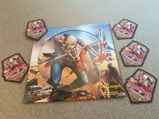 Iron Maiden The Trooper 12 " Picture Disc Vinyl Never Played Rare,  5 Beermats