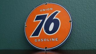 Vintage Union 76 Gasoline Porcelain Gas California Service Station Pump Sign