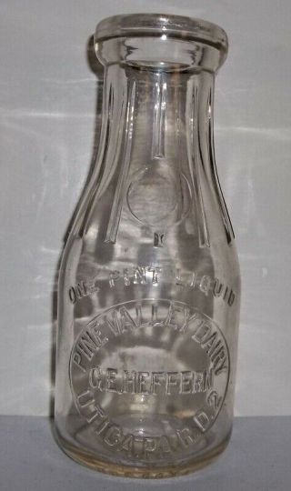 Pine Valley Dairy C.  E.  Heffern Utica Pa R.  D.  2 Embossed Pint Milk Bottle