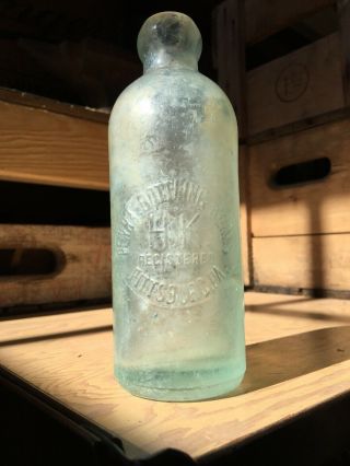 Hutchinson Soda Water Bottle H K Penna Bottling Pittsburgh Pennsylvania Blob Top