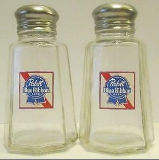 A Set Of Pabst Blue Ribbon Beer Salt & Pepper Shakers
