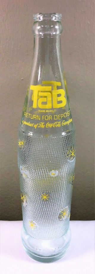 Vintage Tab Glass Soda Bottle By Coca Cola Classic - 16 Oz - 11 Inches Tall