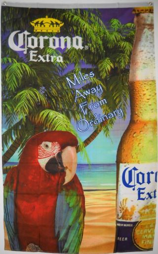 Huge 36 " X 60 " Corona Beer Parrot Beach Flag,  Cloth Poster Banner Flag,  3 