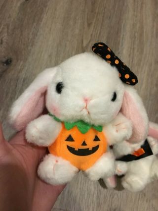 Pote Usa Loppy Halloween Pumpkin Keychains Bunny Amuse Japan Plush Rabbit Chain
