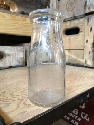 Vintage Half Pint Milk Bottle Gehl’s Dairy Milwaukee Wisconsin Guernsey Farm