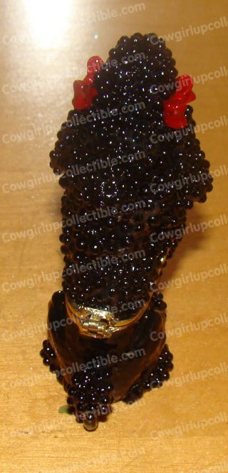 POODLE (Black) Trinket Box (by Kubla Crafts,  3487B) Baked Enamel over Pewter 3