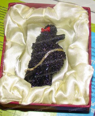 POODLE (Black) Trinket Box (by Kubla Crafts,  3487B) Baked Enamel over Pewter 5
