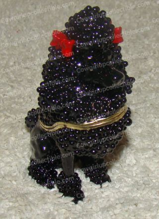 POODLE (Black) Trinket Box (by Kubla Crafts,  3487B) Baked Enamel over Pewter 6