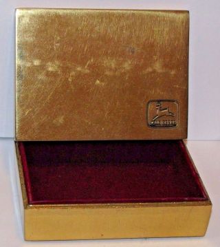 John Deere 1968 Deer Trademark Logo Brass Velvet Lined Box For Playing Cards ?