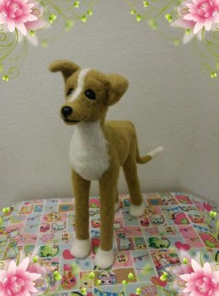 One Of A Kind,  Italian Greyhound,  Needle Felted Wool,  Sculpture,  Figurine,  14 In
