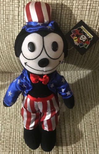 Felix The Cat Uncle Sam Patriotic Stars & Stripes 18 " Plush With Tags 2003