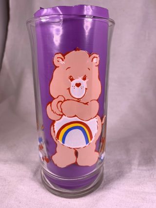 Vintage Cheer Bear Glass Tumbler Pizza Hut Limited Collector 