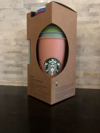 2019 Starbucks Color Changing Reusable 24 Oz Cold Cups,  Lids,  Straws