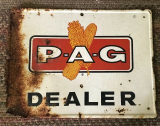 Rusty Single - Sided P - A - G Seed Dealer Metal Sign