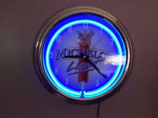 Vintage Michelob Neon Light And Clock