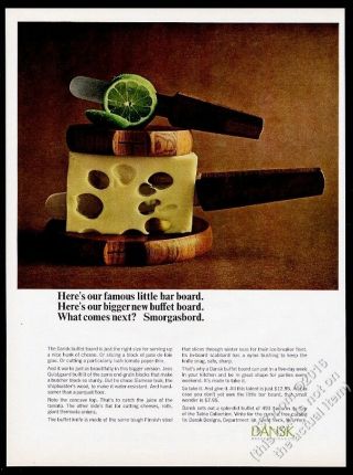 1964 Dansk Designs Teak Buffet Board Knife Photo Vintage Print Ad
