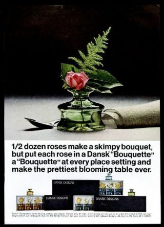 1966 Dansk Designs Boquette Small Glass Vase Photo Vintage Print Ad