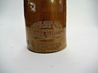 ANTIQUE 1800S STONEWARE SALT GLAZED INK BOTTLE J.  BOURNE & SON DENBY POTTERY OLD 2