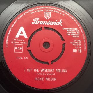 Jackie Wilson - Sweetest Feeling/higher And Higher (uk Brunswick Demo)