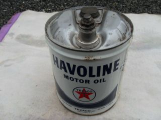 1967 Havoline 5 Gallon Motor Oil Can Texaco York,  N.  Y.