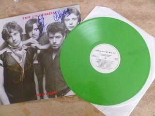 Stiff Little Fingers Very Rare Fully Signed Green Vinyl 