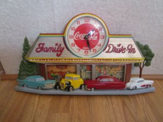 Vintage 1988 Coca Cola Family Drive In Diner Clock 2899 Burwood Usa