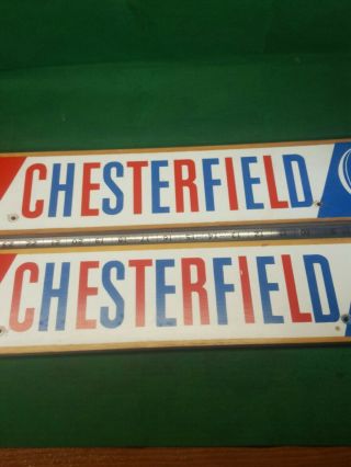 2 vintage lithograph L&M Chesterfield cigarettes Door Push Signs WOODEN 4