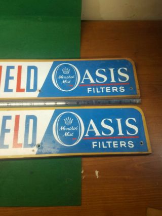 2 vintage lithograph L&M Chesterfield cigarettes Door Push Signs WOODEN 5