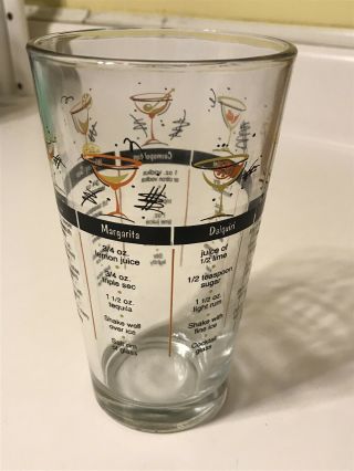 Vintage Libbey Glass Bartender Bar Cocktail Mixed Drink Recipes Shaker