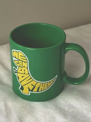 Jurassic World Fallen Kingdom Coffee Mug 2018 Green We Can Save Them Dinosaur