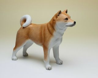 Red Shiba Inu Kowa Fine Porcelain Lifelike Bisque Figurine Japan Bankrupt Stock