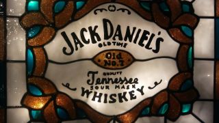 Jack Daniels Inspired Bar Sign Stained Glass Look Lighted Hand Painted 3