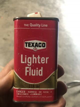 Texaco Lighter Fluid,  Tin 4 Ounces