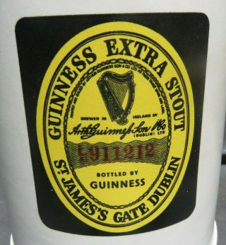 Guinness Extra Stout St.  James ' s Gate Dublin Large Numbered Beer Mug Stein 38 oz 2