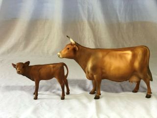 Vintage Breyer Jersey Cow And Calf,  Traditional Scale