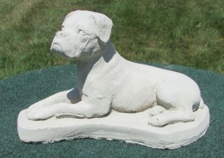 Concrete Boxer Dog Statue,  Memorial Or Grave Marker