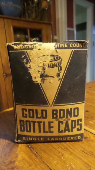 Box Of 200 Vintage Cork - Lined Bottle Caps Gold Bond Single Lacquered Plain
