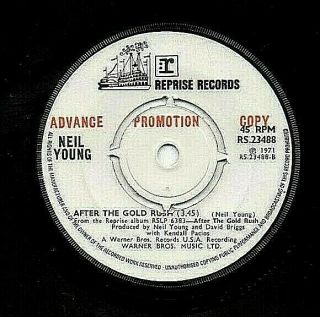 Neil Young Orig.  Uk 1971 Rare Promo Reprise 7 " Goldrush 45 Uk P&p