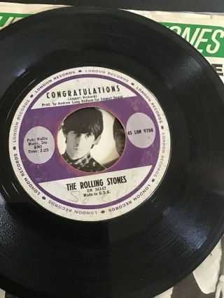 The Rolling Stones Time Is On My Side Congratulations London Picture Sleeve 7” 4
