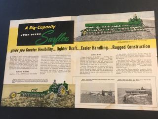 B JOHN DEERE Surflex DISK TILLER Sales Literature BROCHURE 1952 JD Tractor AD 2