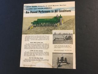 B JOHN DEERE Surflex DISK TILLER Sales Literature BROCHURE 1952 JD Tractor AD 3