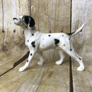 Hunting Pointer Dog Figurine Black Spotted Porcelain