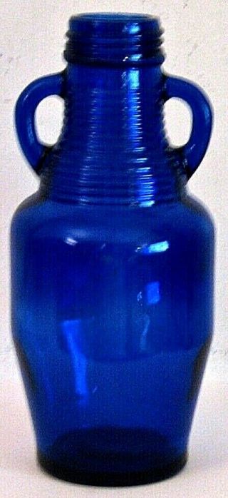 Vintage Cobalt Blue 2 Handled Bottle / Jug / Vase 7 ".