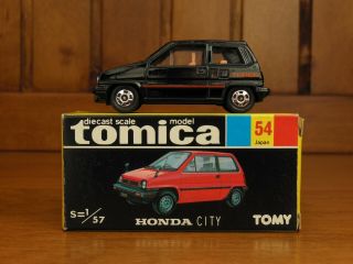 TOMY Tomica 54 HONDA CITY Turbo,  Made in Japan vintage pocket car Rare 2
